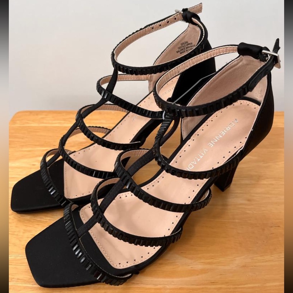 Sparkly Black Heeled Sandals